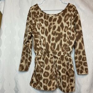 Altar'd State womens large leopard shorts romper